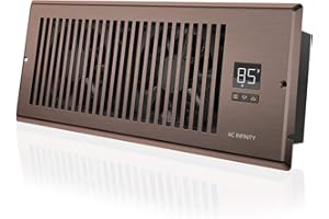 AC Infinity AIRTAP T4, Quiet Register Booster Fan with Thermostat 10-Speed Control, Heating Cooling AC Vent, Fits 4” x 12” Register Holes, Bronze