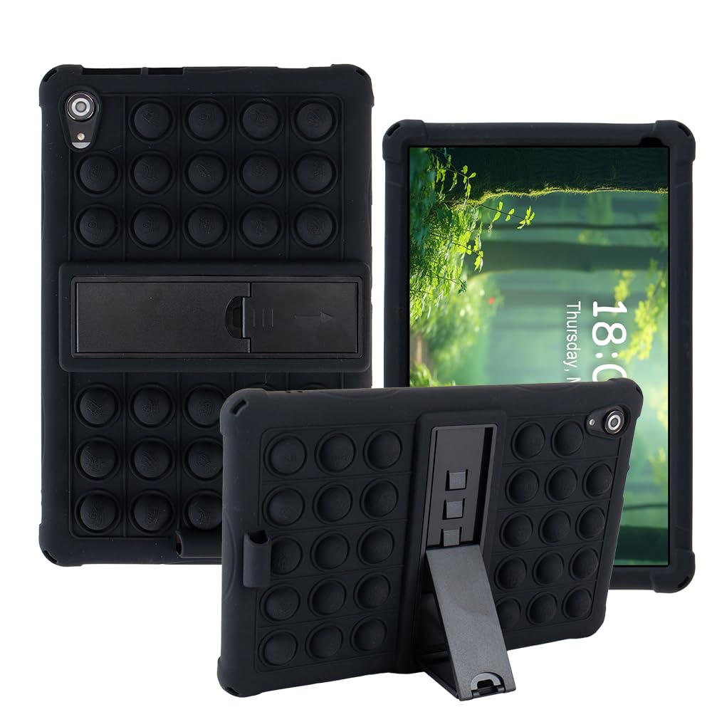 Photo 1 of Case for Urao C107 Tablet, 10.1 inch Tablet Case Soft Silicone for ?2024 Urao C107 Tablet, Jeazans OC101 Tablet, Kids Friendly Soft Silicone Adjustable Stand Cover for C107 10.1 inch (Black)