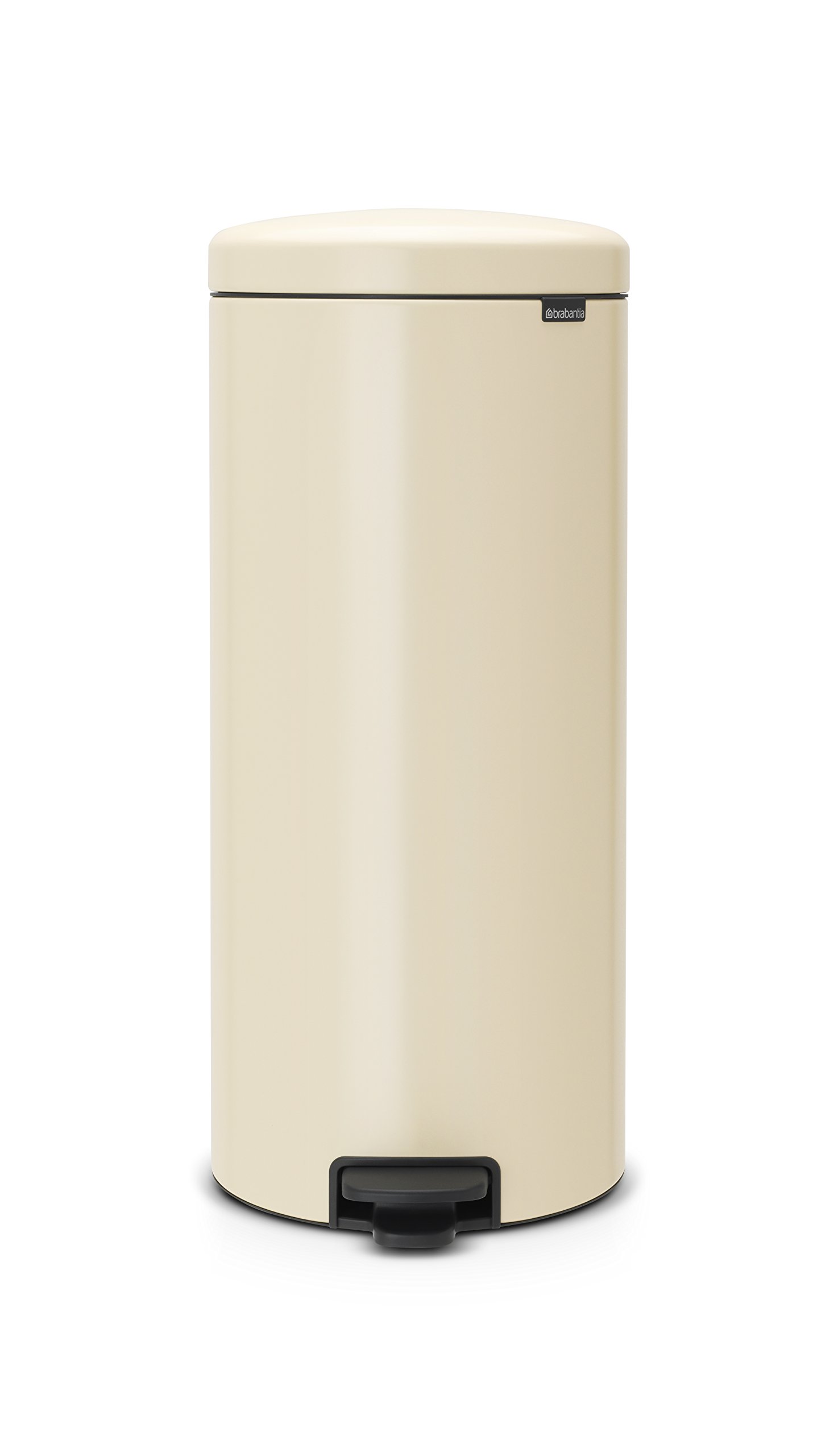 Brabantia NewIcon Pedal Bin 30 L (Almond) Soft-Closure Kitchen Rubbish Bin with Removable Inner Bucket + Free Bin Bags