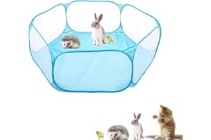 SHELDAMY Small Animals Playpen, Portable Pop-up Open Interactive Pet Tent, Indoor Outdoor Fence for Rabbits, Guinea Pig, Hamster, Chinchillas, Kittens, Puppies