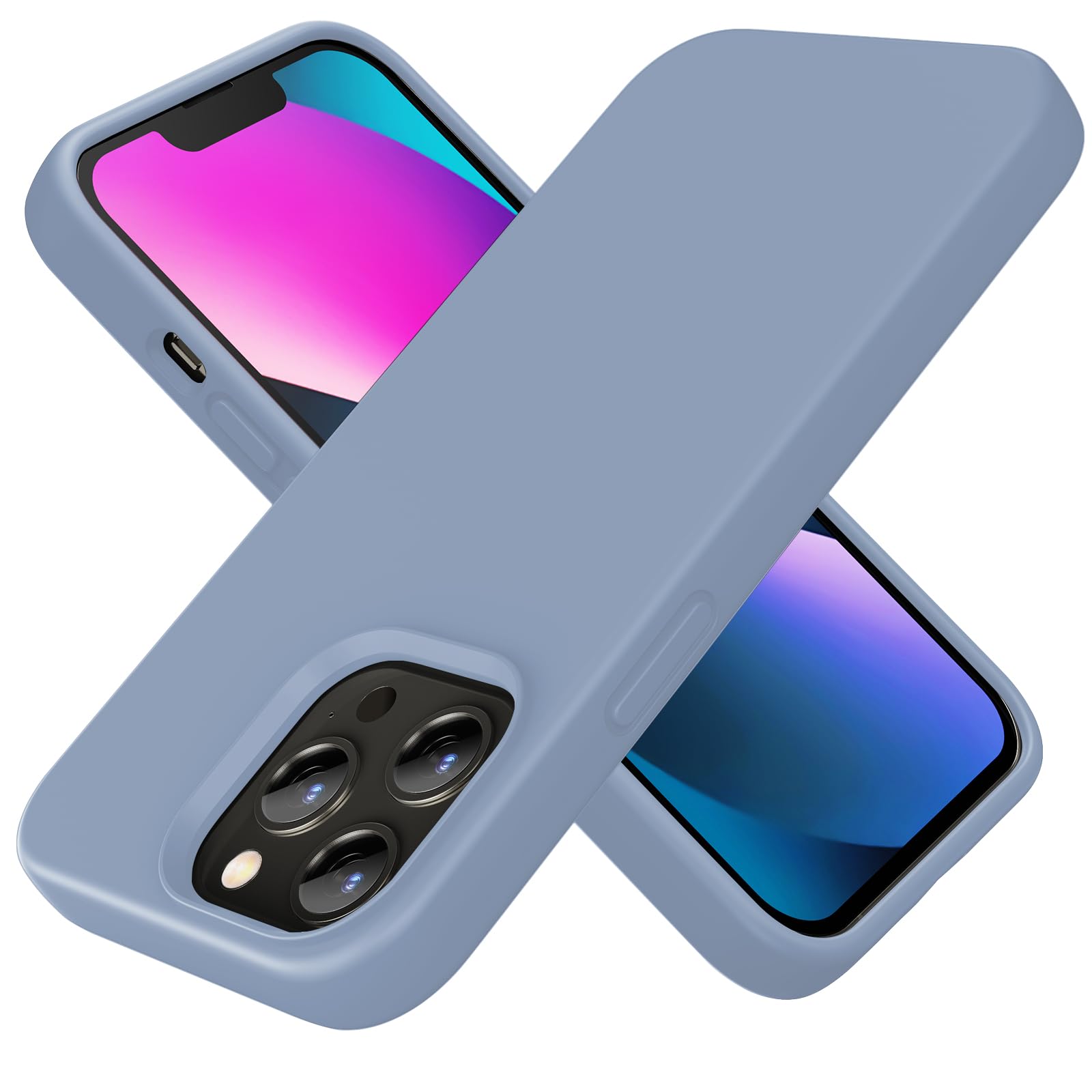 TIIXXE Silicone Case Compatible with iPhone 13 PRO Case Soft Ultra Slim Protective Shockproof Liquid Silicone Phone Case,Anti-Scratch Microfiber Lining, 6.1" light blue — image 1