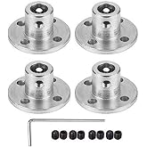4Pcs 6mm Flange Coupling Connector, Rigid Guide Model Coupler Accessory, Shaft Axis Fittings for DIY RC Model Motors