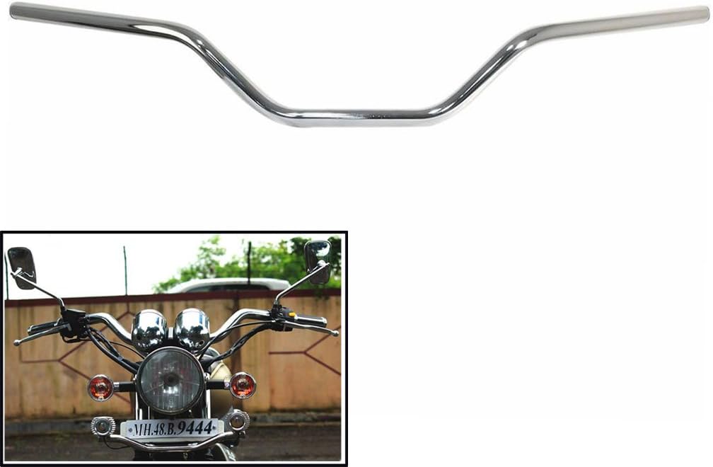 Trustway HB12 Bike Handle Bar Customized Stylish Handlebar Pipe/Rod Chrome/Silver for Royal Enfield Bullet Electra Deluxe