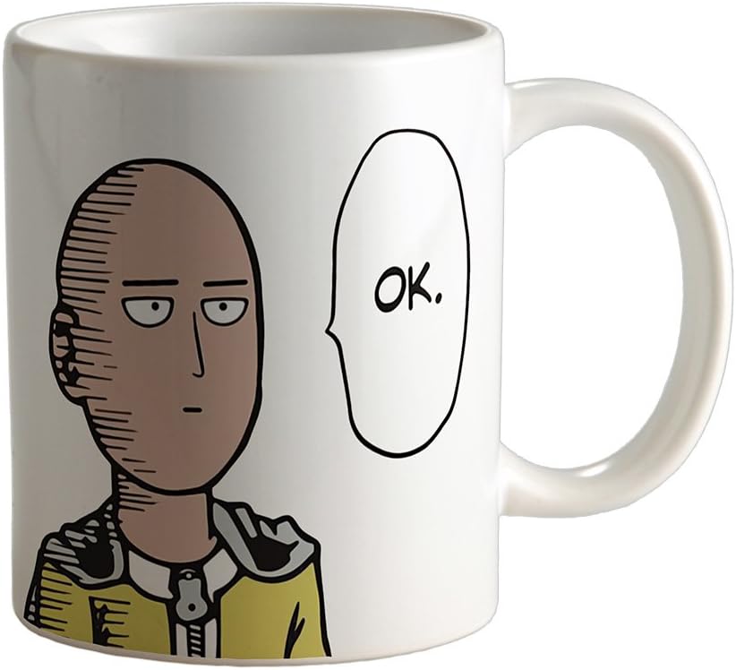 11 oz One Punch Man OK Classic Coffee Mug Tea Mug Ceramic Hot and Cold Drinkware MC-0053