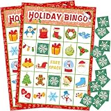 Fancy Land Christmas Bingo Game for Kids 24 Players Holiday Party Supplies