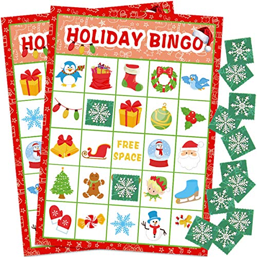 Fancy Land Christmas Bingo Game for Kids 24 Players Holiday Party Supplies