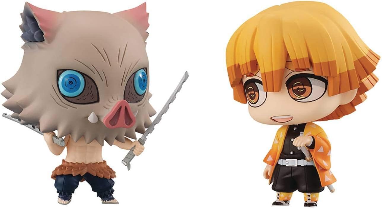 Amazon Com Megahouse Chimimega Buddy Series Demon Slayer Zenitsu Inosuke Toys Games