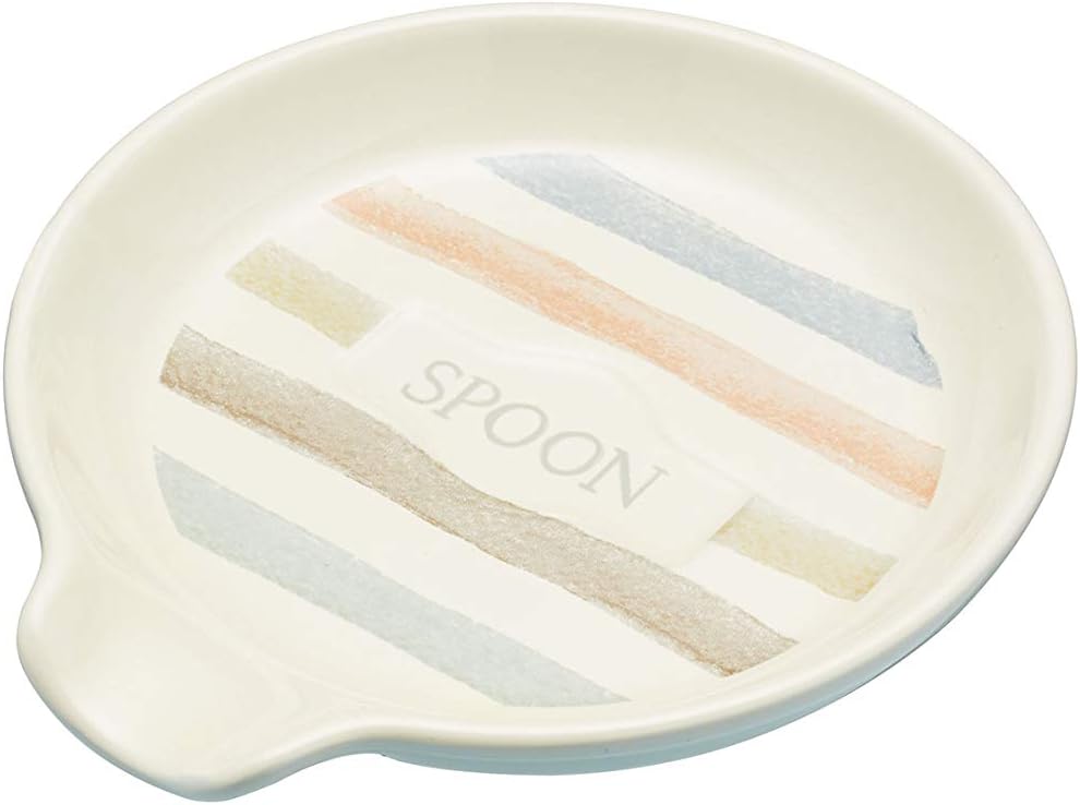KitchenCraft Vintage-Style Ceramic Spoon Rest, Cream, 13x11.5cm