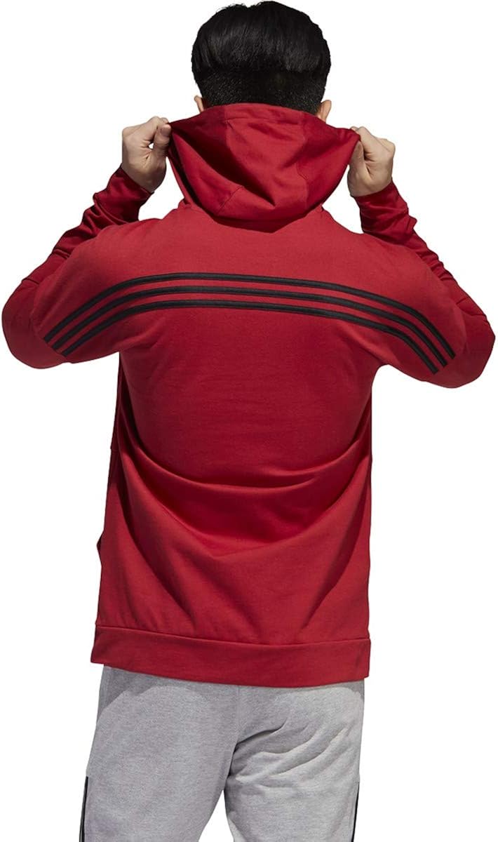 adidas Men's Essentials 3-Stripes Pullover Fleece Hooded Sweatshirt: Clothing