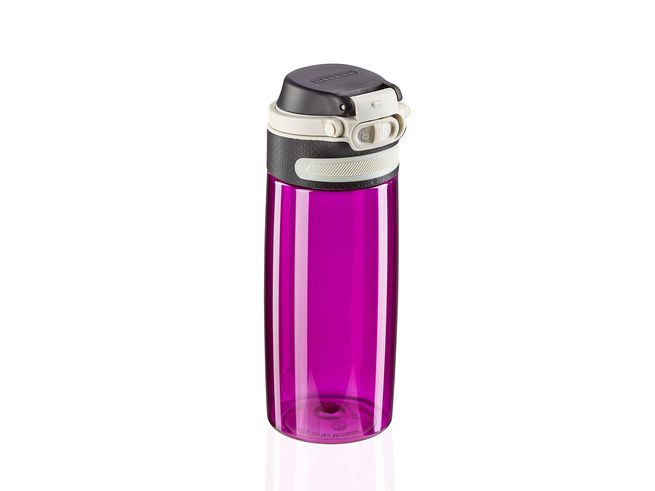 Leifheit Tritan Bottle Flip 550 ml, 100% Leak-Proof Sports Bottle, One Hand Opening, Lightweight and Shatterproof Water Bottle, Fruit Filter, Sustainable Water Bottle, BPA-Free, Purple