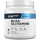 Transparent Labs BCAA Glutamine - 8000 Mg of BCAA Powder with L Glutamine for Post Workout Recovery, Muscle Growth, & Increased Endurance - 30 Servings, Tropical Punch