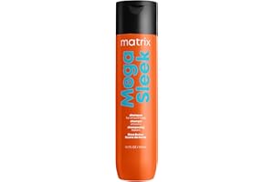 Matrix Mega Sleek Shampoo - Smoothing and Detangling, For Dry, Damaged & Frizzy Hair, Salon Professional Shampoo, With Shea Butter, Vegan