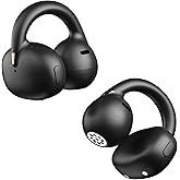 OHAYO A7 Open Ear Clip-On Headphones for Glasses Wearers - Safe for Running & Streets, 4.7g Weightless Fit, 40H Battery, Bluetooth 5.4, Black