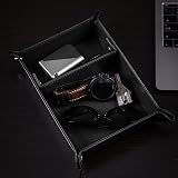 Leather Valet Tray - PU Organizer for Keys & Watch Storage view 8