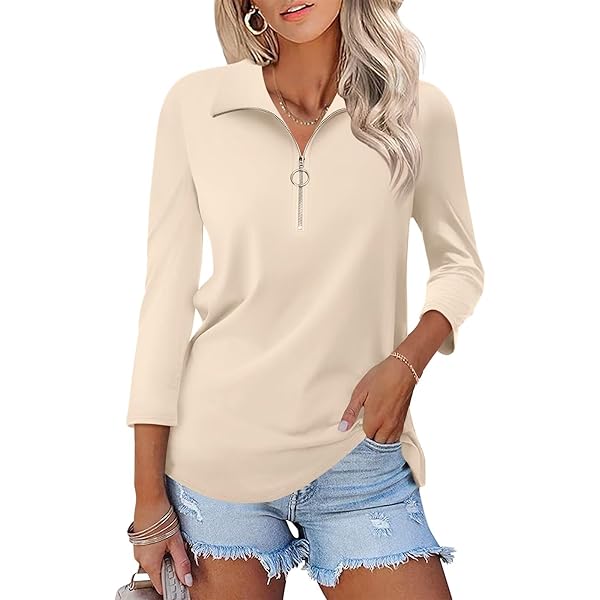 TICTICMISS Women's Long Sleeve Shirts Quarter Zip Pullover