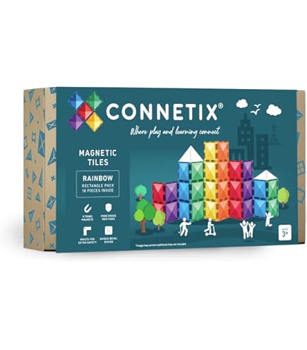 Amazon.com: CONNETIX Magnetic Tiles Clear Rectangle Pack, 12