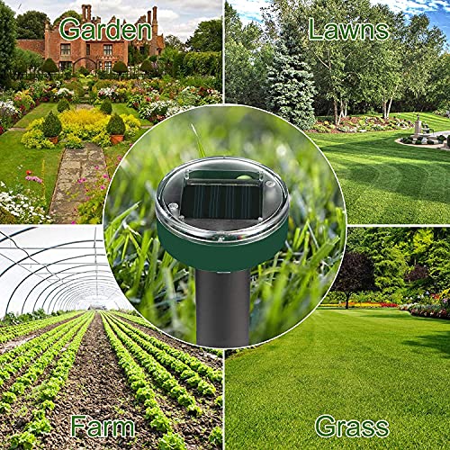 Solar Mole Repellent 8 Pack Outdoor Ultrasonic Gopher Control Spikes