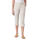 Gloria Vanderbilt Womens Cargo Capri Tab Roll Cuff with Zip Front and Elastic Waist Standard