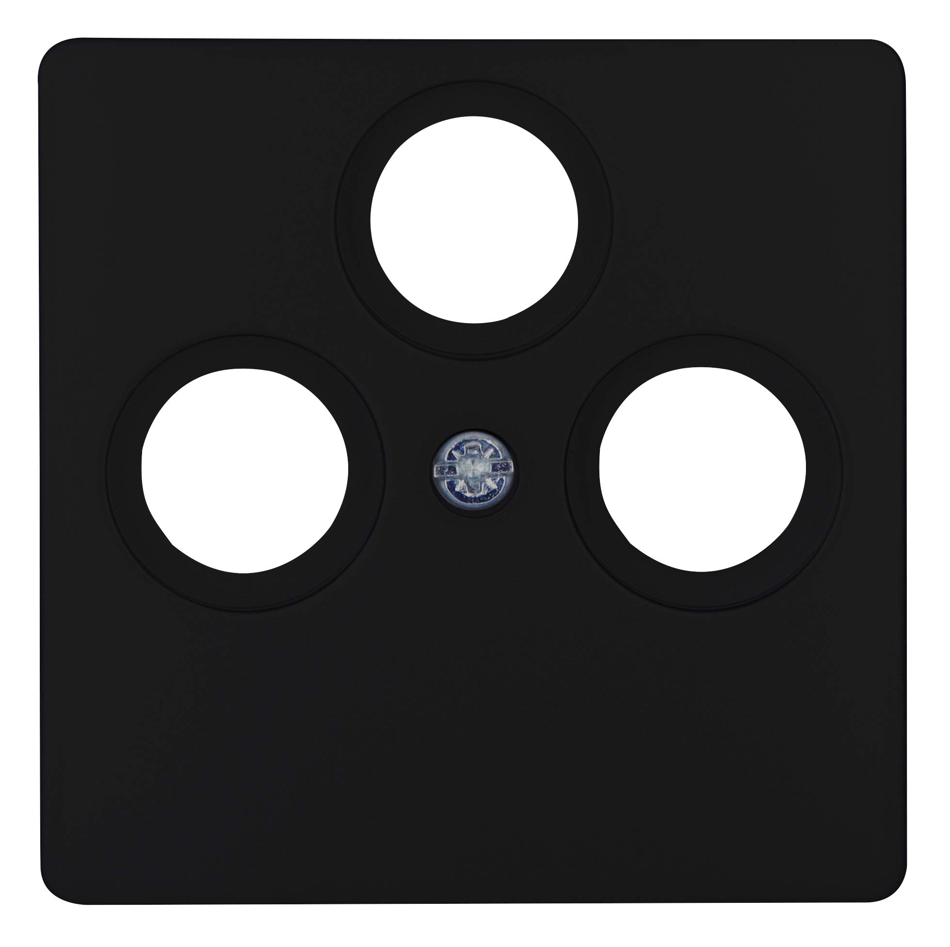 Kopp Paris 3-Way Antenna Socket, Matte Black, IP20 TV Cable Socket, Stylish TV/RF Antenna Socket Made of Matte Plastic, Satellite Socket for All Standard Antenna Sockets