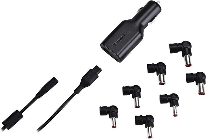 Targus 90W DC Universal Laptop Car Charger, Includes 5 Power Tips Compatible with Major Brands: Acer, ASUS, HP, Compaq, Dell, Toshiba, Gateway, IBM, Lenovo, Fujitsu (APD33US)
