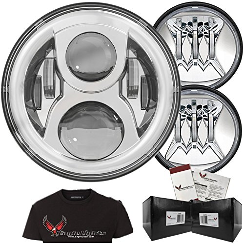 Eagle Lights 7" Chrome Round LED Headlight Kit 8700G2 Gen II Daymaker with Gen II Passing Lamps