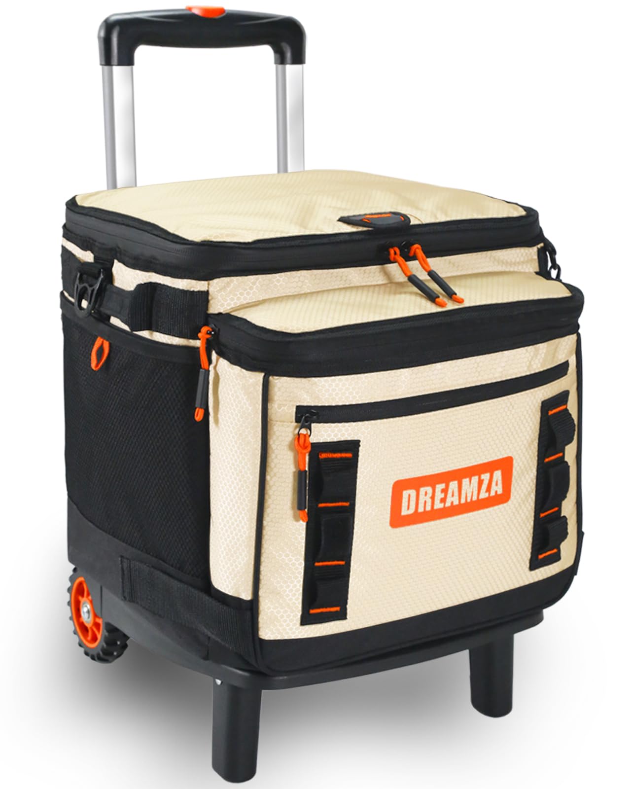Photo 1 of Dreamza Soft Cooler with Wheels, 60-Can Wheeled Cooler with Handle, Leak Proof Rolling Cooler Insulated Bag with All-Terrain Cart, Collapsible Rolling Ice Chest for Beach Picnic Camping Grocery