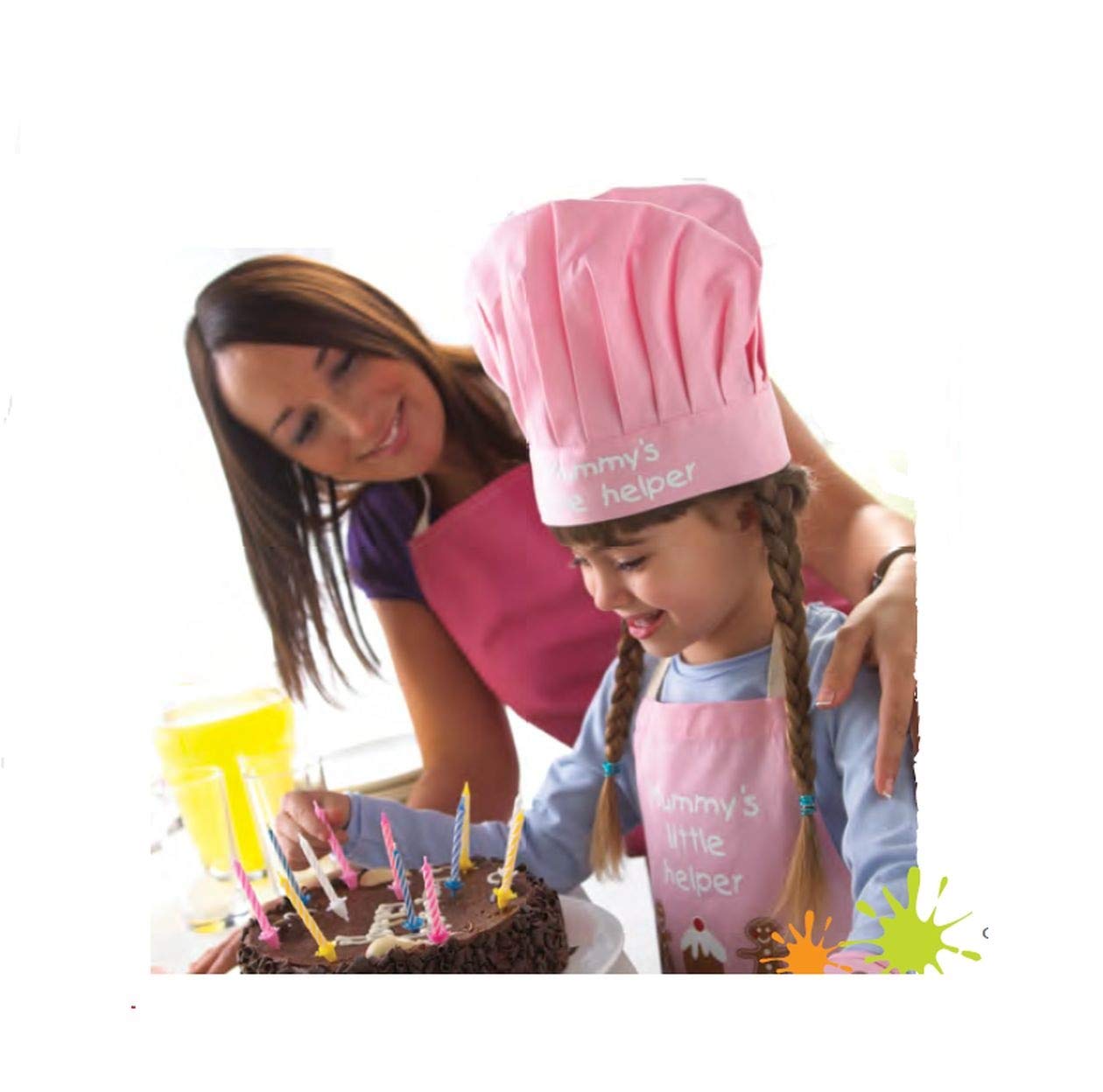 Sterling Sports® Kids Apron For Home & Kitchen - Quick Dry Children Aprons For Cooking, Baking, Crafting & BBQ Kitchen Accessories For Childrens (Mummy Little Helper, Pink)