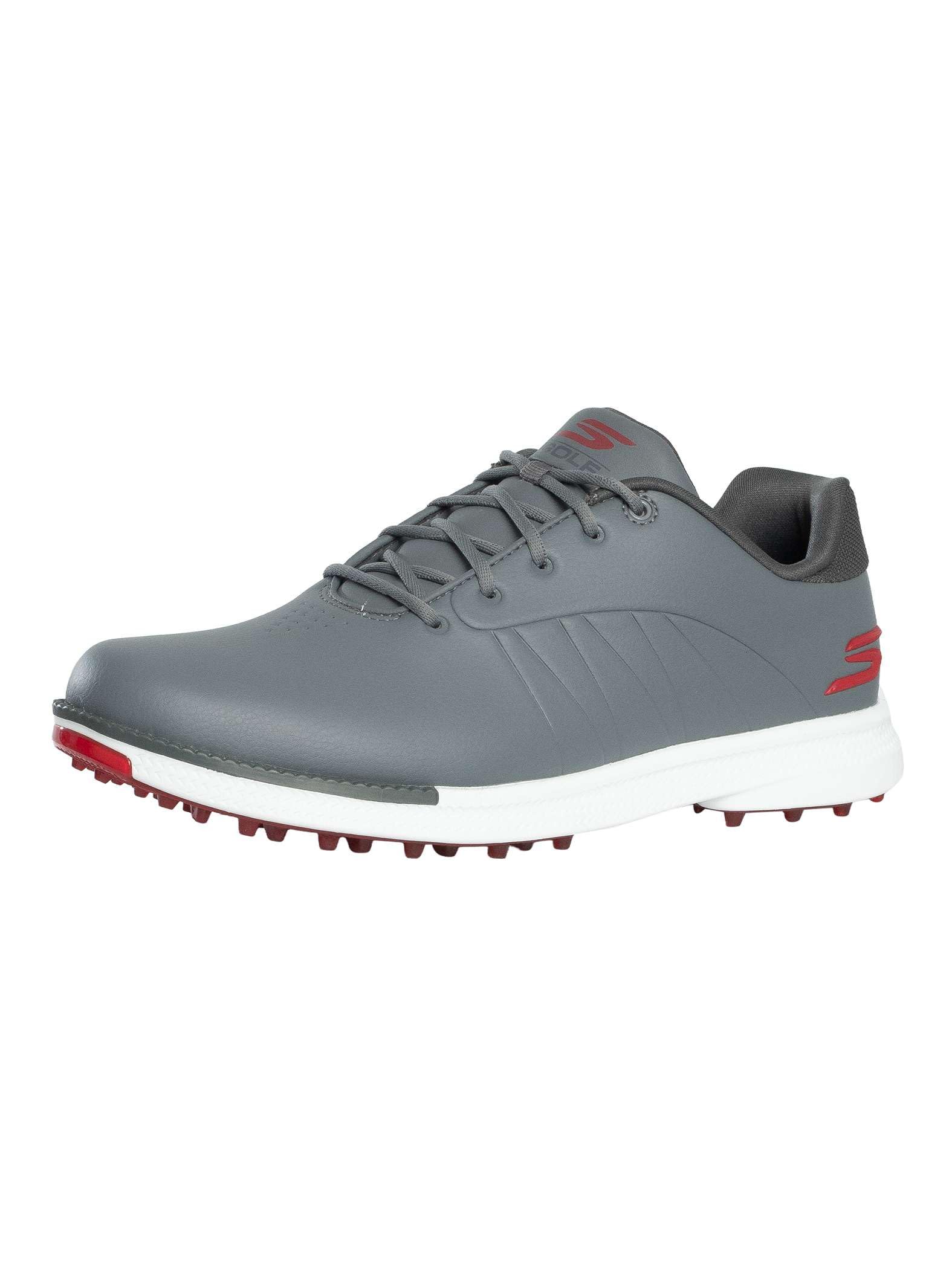 Skechers Men's Tempo Waterproof Golf Shoes Sneaker, Gray/Red, 7.5 Wide Image Skechers Men's Tempo Waterproof Golf Shoes Sneaker, Gray/Red, 7.5 Wide Image