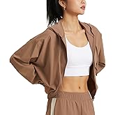 altiland Women's UPF 50+ Sun Protection Cropped Jackets Zip Up Cooling Shirt Athletic Workout Running Hoodie