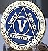 RecoveryChip 5 Year Reflex Blue Gold Plated AA Medallion Alcoholics Anonymous Sobriety Chip
