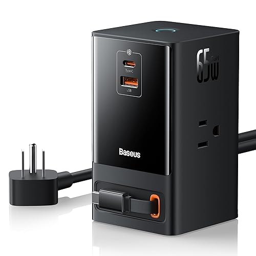 Baseus 6-in-1 65W Charging Station with Retractable USB-C Cable