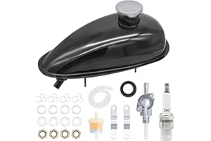 Wai Danie Metal 49cc-80cc 2L 0.53 gallons Gas Fuel Tank with Cap Spark Plug Petcock for 2 stroke 49cc 60cc 66cc 80cc Engines 