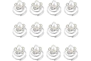 Hair Clip - 12pcs Lovely Wedding Crystal Flower Pearl Hair Twists Clips Pins Spirals Bridal Jewelry Hair Pins silver