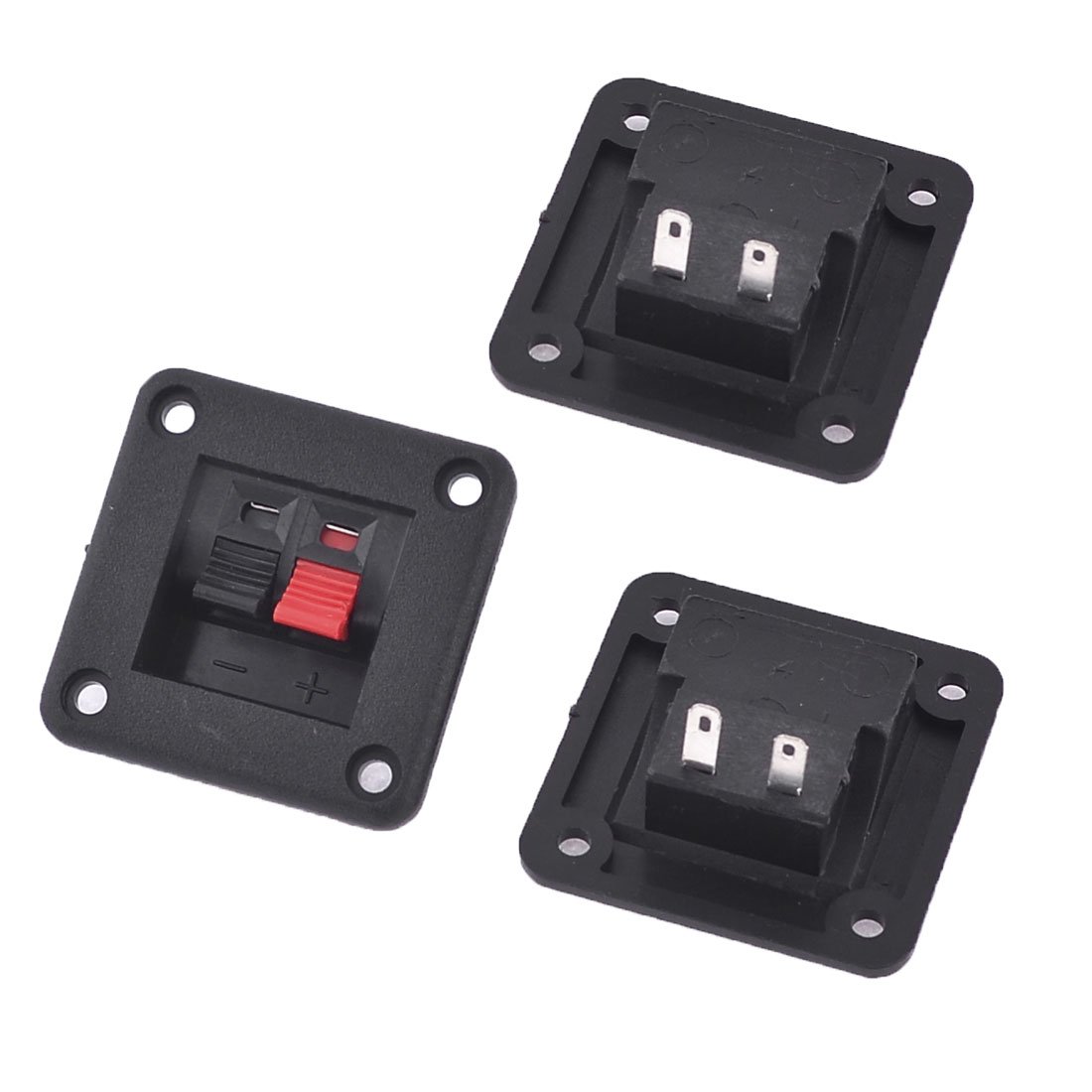 sourcing map Audio Cable Clip Single Row 2 Position Push in Speaker Terminals 3 Pcs