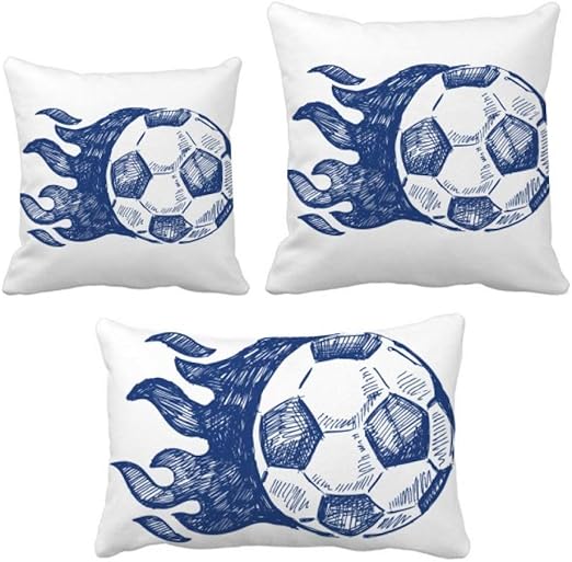 Amazon Com Diythinker Football Flame Blue Pattern Soccer Throw