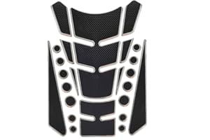 JOYHEY 1 Set Silver Universal 3D Motorcycle Gas Tank Sticker, Fuel Tank Protector Decal Pad Self-adhesive and Waterproof