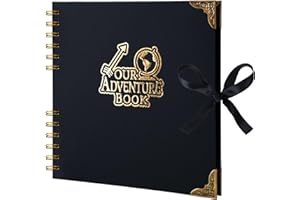 AIPASA Scrapbook Album, Our Adventure Book, Scrap Book Photo Albums, Photobook Memory Books, Scrapbooking Albums Ideal for DIY Scrapbook Journal, Travel Gift, Art & Craft Projects (Black, 8x8 Inch)