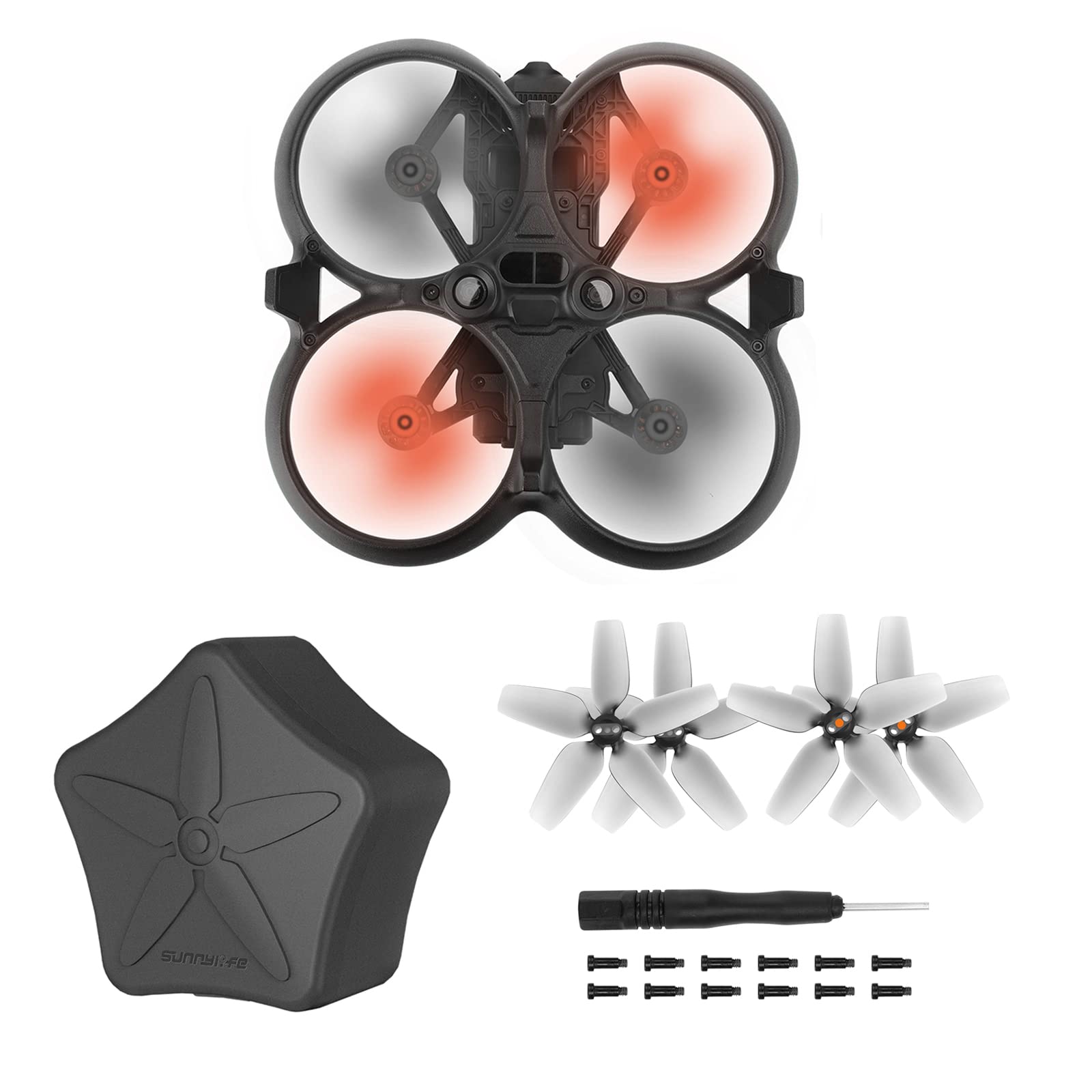 ZJRXM Avata FPV Drone Propeller Accessories Protective Box + 4 Pieces Silent Flight Propeller Kit for DJI Avata FPV Drone Accessories (Grey)