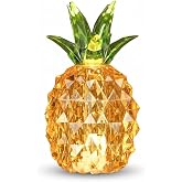 LATIJISHI Gold Pineapple Decor, 4.9 Inch Small Battery Operated Table Lamp | LED Cordless Lamp, Gold Acrylic, 3 LR44 Batteries Included, Tropical Shelf, Desk and Table Decor