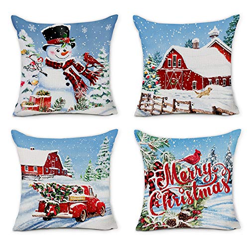 outdoor snowman pillows