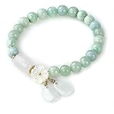 HL1971 Natural Jade Bracelet for Women Gradient Green Jade Bead Elastic Bracelet, Suitable for Christmas, Thanksgiving