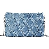 Extolove Denim Crossbody Bags for Women Trendy Quilted Denim Bag Jean Purses and Handbags with Chain Strap