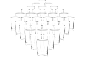 Comrzor Set of 36 Clear Tealight Candle Holders, Glass Votive Candle Holders Bulk, Floating Candle Holder for Table Centerpieces, Wedding Propose Party Home Decor