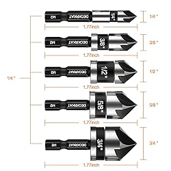 5 Pcs Countersink Drill Bit Set, Industrial Grade