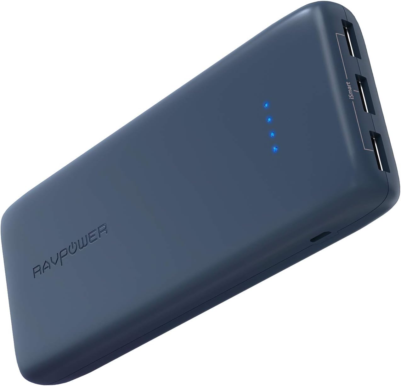Portable Charger RAVPower 22000mAh Power Bank 22000 Battery Pack Charger 5.8A Output 3-Port (2.4A Input, Triple iSmart 2.0 USB Ports, Li-Polymer Battery) Battery Charger for Smartphone Tablet - Blue