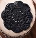PaperLanternStore.com 8 Inch Round Handmade Cotton Crochet Doilies - Black (2 PACK)