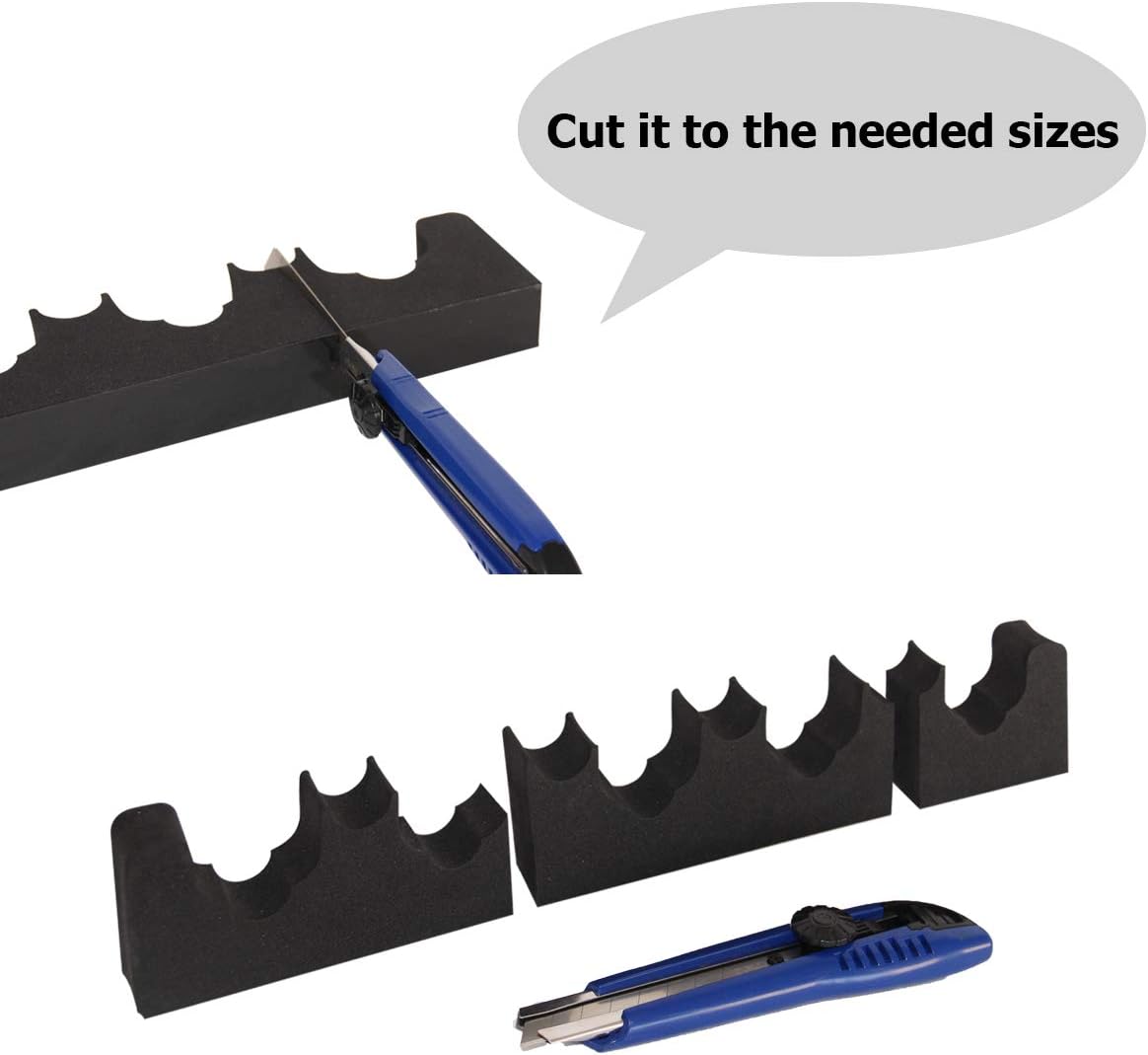 Mind and Action Portable Foam Rifle Rack Universal Gun Barrel Holder with Magnetic Strip and Hook Strip, Gun Storage,Gun Rest for Gun Safe Cabinet Indoor Outdoor Wall Mount (5+4,Pack-2): Sports & Outdoors