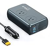 300W Pure Sine Wave Inverter by E-POALR, Power Inverter with [60W PD USB-C] for Car DC 12V to AC 110V Adapter Plug Outlets wi