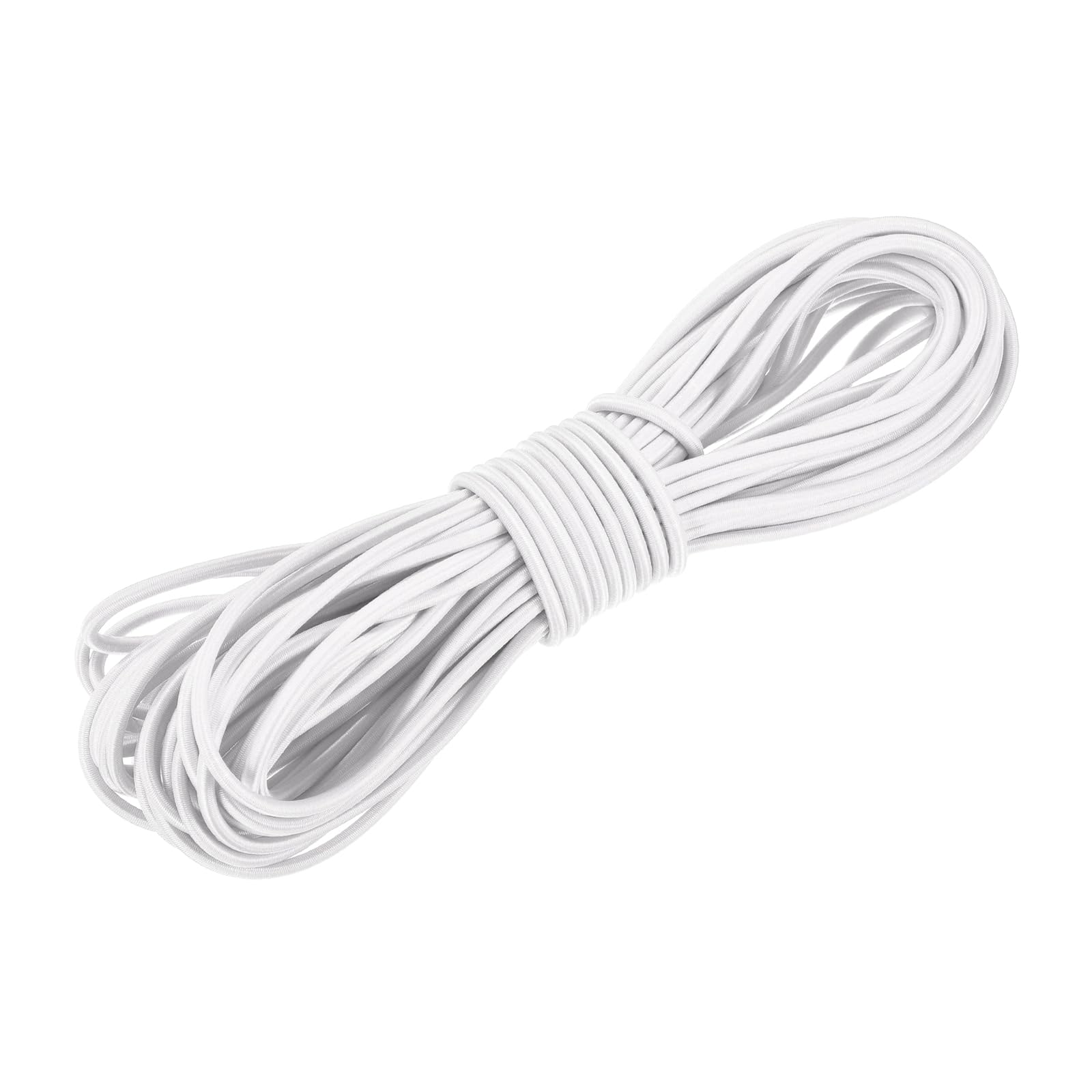 DMiotech 4.8mm Shock Cord, 15 M White Bungee Cord Tent Pole Shock Cord Round Elastic Kayak Rope Stretch String Marine Grade Heavy Polyester for DIY Projects Tie Downs