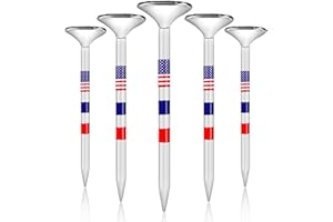 Pulselala Premium Golf Tees, 3 1/4'' Unbreakable Transparent Plastic Golf Tees, Reduces Friction & Side Spin, Golf Accessories Gift for Men American Flag（50 Count）